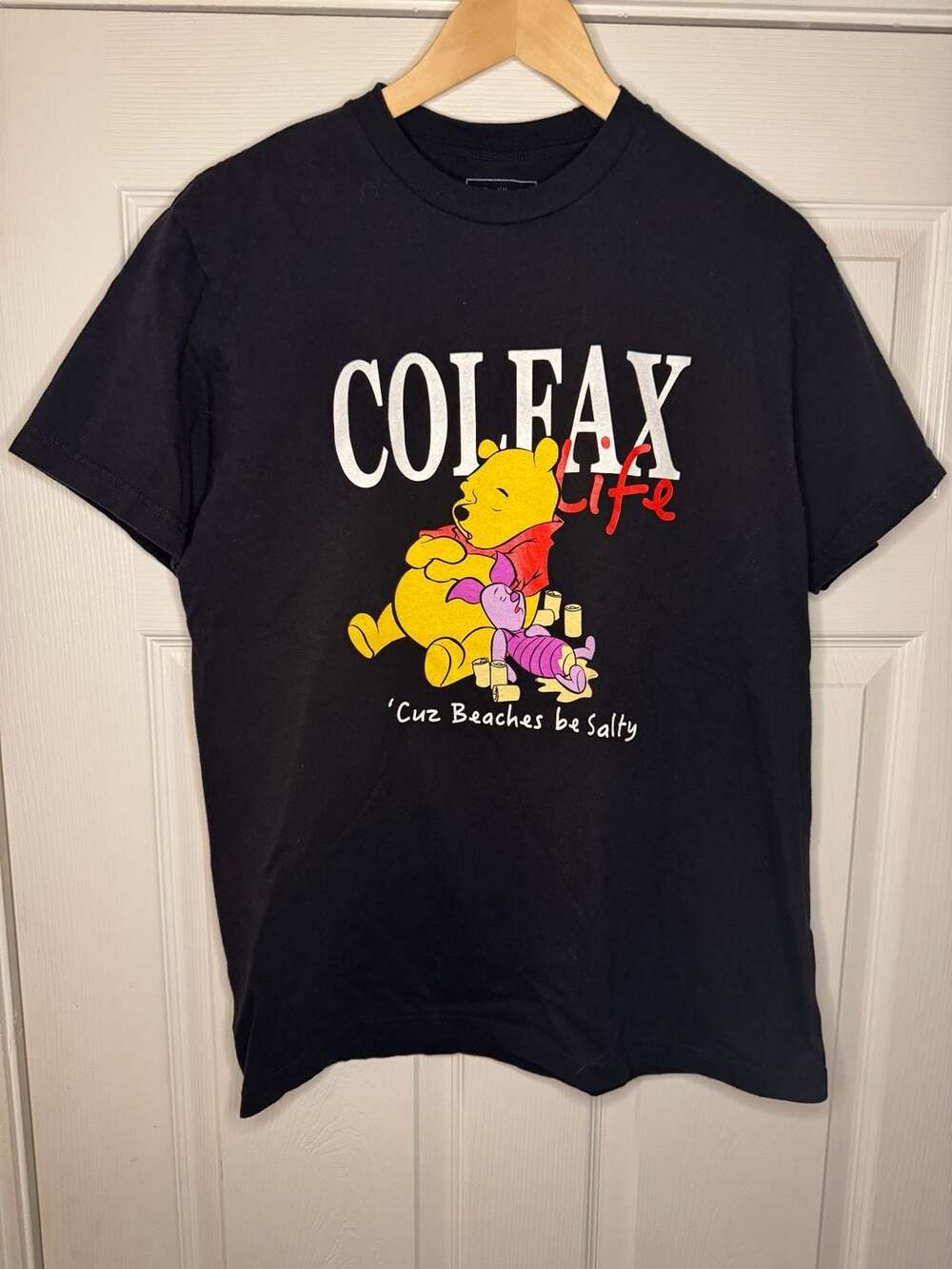 Suburban Men's Black Colfax Life Winnie The Pooh Graphic T-Shirt Medium